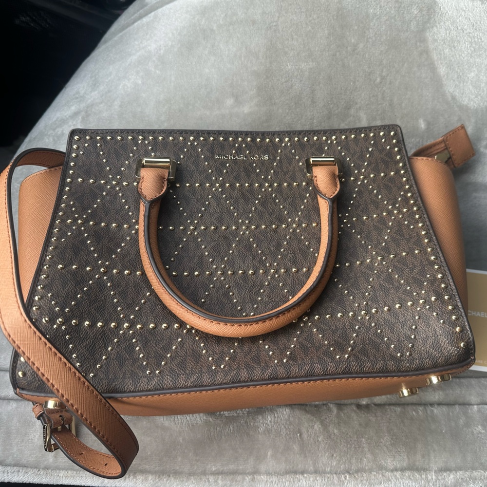 Selma Studded Logo Satchel Michael Kors
